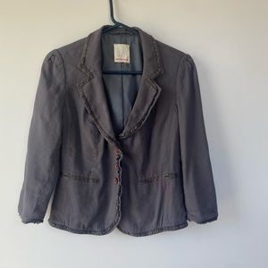Rebecca Taylor Grey Linen Blend Jacket